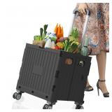 Folding Utility Cart with 4 Wheels  Foldable