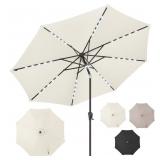 uHousDeco 9 ft Solar Garden Patio Umbrella with