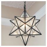 Modern Moravian Star Pendant Light Seeded Large