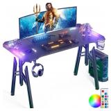 Gaming Desk with LED Lights   Ergonomic RGB