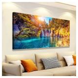 Lake Waterfall Natural Picture Wall Art
