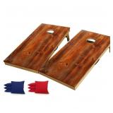 Solid Wood Premium Cornhole Game Set  Bean Bag
