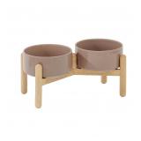 Ceramic Raised Dog Bowl with Stand for Small and