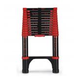 HBTower Telescoping Ladder 12 5 FT Red Aluminum