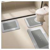 3PCS Absorbent Bath Mat Rug Sets  Quick Drying