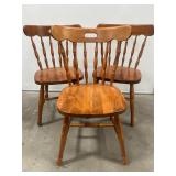 OFFSITE VINTAGE SOLID WOOD SPINDLE CHAIRS SET OF