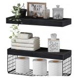 OFFSITE QEEIG Black Bathroom Shelves Over Toilet