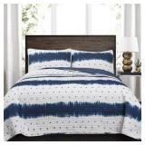 OFFSITE King 3pc Jane Shibori Quilt Set Navy
