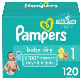 OFFSITE Pampers Baby Dry Diapers   Size 1  120