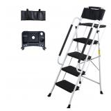 4 Step Ladder with Handrails  Include Tool Tray
