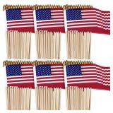 50 Packs USA Stick Flags 12 x 18 Inch Small