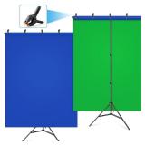 Blue Green Screen Backdrop Kit  HEMMOTOP 2 in 1