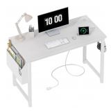 Lufeiya 39 inch White Computer Desk with Power