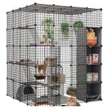 IKARE Cat Cage Large DIY Indoor Pet Home Small