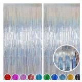 Melsan Foil Curtain  2 Pack 3 2 ft x 8 2 ft