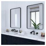2 Pack Bathroom Mirrors 24 x 36 Inch  Black