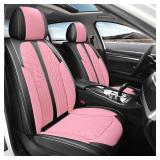Car Seat Covers Full Set in Pink on Black