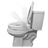 Carex Elongated Hinged Raised Toilet Seat  Adds