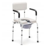OasisSpace Heavy Duty Padded Drop Arm Commode