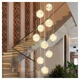 15 Light LED Staircase Chandelier Crystal