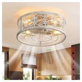 20  Caged Ceiling Fans with Lights and Remote