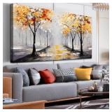 Tree Wall Art for Living Room  Gold and Black