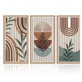 IARTTOP Large Boho Wall Art Set Of 3 Framed Mid