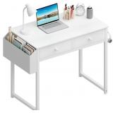Lufeiya Small White Desk with Drawers   for