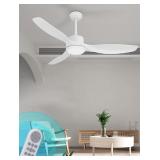 White Ceiling Fan with Light  52  Outdoor