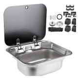 RV Stainless Steel Sink Tempered Glass Lid for