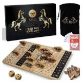 Horse Race Board Game with 11 Wood Horses  2