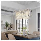 Rectangle Crystal Chandelier  Modern Chrome