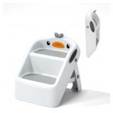 Toddler Step Stool  White   Grey  Foldable 2