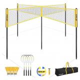 Four Square Volleyball Badminton Net Set Height