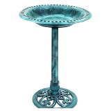 Green 28   Bird Bath with Scrollwork for Outside