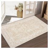 Moroccan Area Rug 2x3   Washable Distressed
