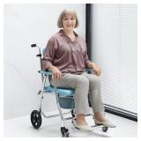 OasisSpace Folding Shower Commode Wheelchair