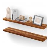 BATODA Set of 2 36  Wood Floating Shelves Wall