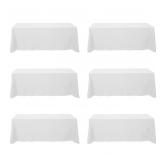 8 Pack White Tablecloths for 8 Foot Rectangle