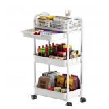 3 Tier Rolling Utility Cart with Drawer