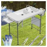 Fish Cleaning Table with Sink 42 6  Width