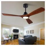52  Wood Ceiling Fan with Lights Remote Control