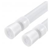 2 Pack Spring Tension Curtain Rods White