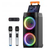 JYX Karaoke Machine with 2 Wireless Microphones