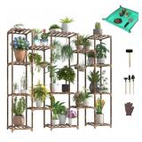 cfmour Wood Plant Stand Indoor Outdoor 15 Tier