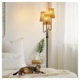Boho Floor Lamp  68in  Rattan Floor Lamp with