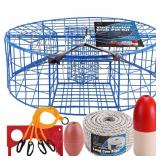 Heavy Duty Crab Pot Trap Blue Net Coated 3