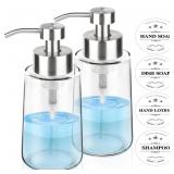 2 Pack Glass Foaming Soap Dispenser with