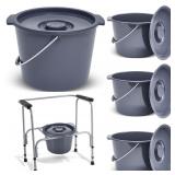 OFFSITE 4 Pcs 12 Quarts Commode Bucket with Lid