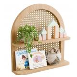 OFFSITE Rattan Wall Shelf Boho Nursery Decor  2